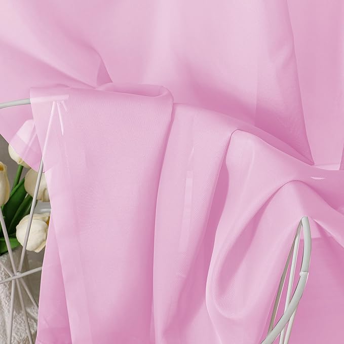 Aiyufeng 96inch Long Pink Sheers Drapes
