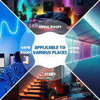 QZYL LED Lights for Bedroom, 50FT RGB LED Strip Lights with 44 Keys IR Remote, Smart LED Light Strip with Adhesive Backing Adjustable Brightness App Control for Bedroom Party Decoration