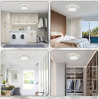Crystal Flush Mount Ceiling Light Fixture 13.8" Hallway Lighting Fixtures Ceiling Crystal Ceiling Light Fixture Chrome for Kitchen, Bathroom, Bedroom, Closet