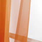 OWENIE Orange Sheer Curtains 96 Inch Length, Elegant Sheer Curtains for Bedroom, Window Voile Sheer Curtain Panels/Drapes/Treatment for Living Room, 2Pcs, Each 42" W x 96" L