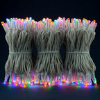 YULETIME 100 ft 300 Count Multicolor LED String Lights with 8 Models Adapter, White Wire Wide Angle 5mm Christmas Lights (Multicolor - White Wire)