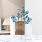 JAKY-Global Babys Breath Fabric Cloth Artificial Flowers 12 Bundle European Fake Silk Plants Decor Wedding Party Decoration Bouquets Real Touch DIY Home Garden (Autumn Blue-12pcs)