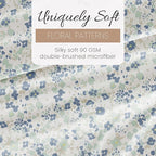 Linen Market Double-Brushed Patterned Microfiber California King Sheet Set 4 Piece – Oeko-TEX Certified Ultra Soft & Wrinkle-Free - 16" Deep Pocket Sheets Easy Care Cal-King Size - Violets Light Blue