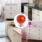 10 PCS Crystal Cabinet Knobs Round Glass Bubbles Dresser Knobs Smooth Drawer Knobs Handle for Home, Cabinet, Drawer and Dresser Hardware with 3 Different Size Screws, 30MM (Red)