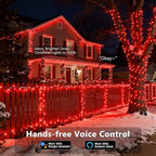 Brizled Smart Christmas Tree Lights, 66FT 200 LED Color Changing Christmas String Lights App & Voice Control, Dimmable Cool White & Red Xmas Light Music Sync for Indoor Outdoor Xmas Tree Wedding Party