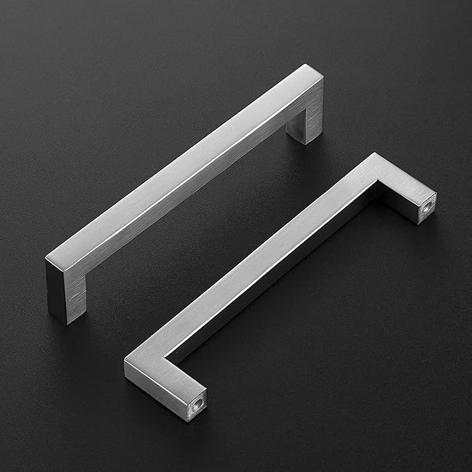 Ravinte 3 Pack Brushed Nickel Kitchen Cabinet Handles 6-1/4 Inch Cabinet Pulls Square Kitchen Hardware for Cabinet Drawer Pulls Drawer Handles Come with Screwdriver