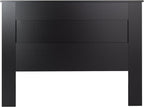 Prepac Stylish Flat Wood Panel Headboard for Queen Size Beds, Simplistic Wooden Queen Headboard 2.25" D x 64.5" W x 48" H, Black, BHFQ-1301-1