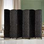 Rose Home Fashion 6 ft Tall Room Divider, Room Dividers and Folding Privacy Screens, 15.7in Privacy Screen 6 Panel Partition Temporary Wall Separation for Private, Black