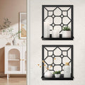 Classical Candle Wall Sconce, Black Bathroom Wall Decor, Farmhouse Wall Art for Living Room Bedroom Bathroom (2 Pack 11.8 x 13 in)