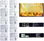 Vicloon Fairy Curtain Lights,300 LED White Curtain Lights,8 Modes 9.8×9.8Ft Waterproof Window Curtain String Light USB&Battery Powered with Remote Control,String Lights Curtain for Indoor,Outdoor