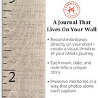 Headwaters Studio Wooden Growth Chart – Kids Height Chart, Wall Measurement for Kids, Height Chart for Wall, Growth Ruler for Children – “Love Grows Here” Gray (63" x 6.7")