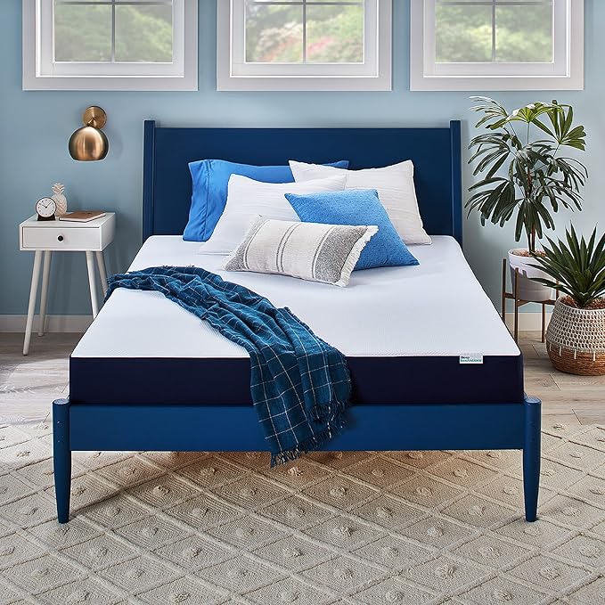Sleep Innovations Marley 10 Inch Cooling Gel Memory Foam Mattress, King Size, Bed in a Box, Medium Firm Support