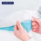 Subrtex 4 Inch Mattress Topper Cover (Only Cover) Mattress Topper Protector Bedding Rayon Made from Bamboo Removable Mattress Encasement with Zippers, King