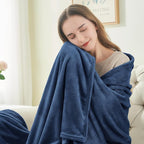 BEDELITE Fleece Blankets Queen Size Navy Blue Throw Blankets for Bed, Luxury Plush Cozy Fuzzy Blanket 90x90 inches, Super Soft Warm Lightweight Throw Blanket All Seasons Suitable