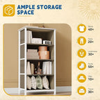 DWVO Dresser with 4 Drawers - Fabric Storage Tower, Organizer Unit for Bedroom, Hallway, Hallway, Closets - Sturdy Steel Frame, Wooden Top & Easy Pull Fabric Bins