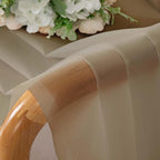 Chyhomenyc Taupe Sheer Curtains 36 inch Length 2 Panels, Light Filtering Voile Rod Pocket Short Window Curtians for Bathroom Living Room Farmhouse Small Windows, 42Wx36L inches