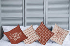 Ambesonne Modern Throw Pillow Cushion Case Pack of 4, Scandinavian Minimal Ornaments Boho Feather Leaves and Home Phrase Print, Modern Accent Double-Sided Digital Printing, 16", Pale Tan and Dark Rust