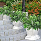 18PCS Artificial Plants Outdoor UV Resistant Fake Plants Stem Faux Greenery Plastic Plants Bushes for Garden Patio Porch Window Box Home Wedding Decor(Greenery, 18PCS)