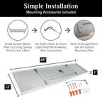 Ultralux 1x4 ft Surface Mount Ceiling Light Panel – Slim, Edge Lit, Flush Mount Flat Panel for Kitchen, Home & Office - TRIAC Dimmable, 3CCT Adjustable Color Temperature (Matte White, 1 Pack)