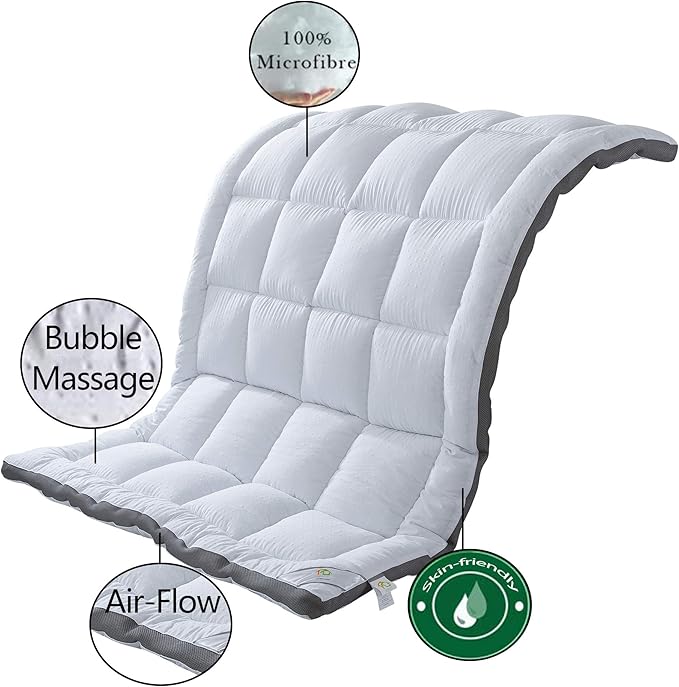 Mattress Topper Twin & Mattress Pad Protector - Quality Plush Luxury Down Alternative Pillow Top - 2inch Extra Thick Mattress Cover(39"x75")
