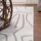 JONATHAN Y Graphic Lines High-Low Indoor Area Rug 5X8 White/Light Gray, Alcina Modern Scandinavian for Living Room, Bedroom, Kitchen, Easy-Cleaning, High Traffic, Pet-Friendly, Non-Shedding SND102C-5