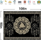 OSUNBD Nordic Viking Tapestry Wall Hanging - Large 108x90 inches Soft Flannel with Valknut, Celtic Runes & Norse Mythology Scandinavian for Bedroom, Living Room Decor