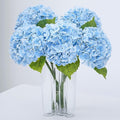 Waipfaru 21" Real Touch Blue Hydrangea Artificial Flowers with Long Stem & Leaves, Full Latex Faux Hydrangea Flowers for Home Decor Party Floral Arrangements Wedding Bouquets Centerpieces, 3Pcs