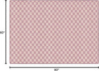 Flagship Carpets Schoolgirl Style Blush Checkerboard Educational Area Rug for Kids Room Seating Décor, Children's Classroom, Play Carpet for Teaching and Playroom, 5' x 7'6", Blush Pink