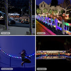 Solar String Lights Outdoor Waterproof LED,66ft 200 LED Rope Lights Solar Powered,8 Modes Multicolor Fairy Lights with Remote for Christmas Garden Patio Deck Backyard Pool Trampoline