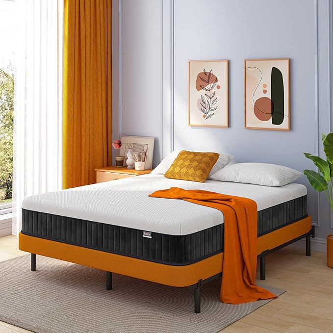 Swbvs Double Mattress,12 Inch Full Size Hybrid Mattresses, Full Bed Matress in a Box, Pressure Relief & Fiberglass Free, Firm Mattress Double Size