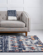 Rugs.com Morocco Collection Rug – 5' x 8' Navy Blue High-Pile Rug Perfect for Living Rooms, Large Dining Rooms, Open Floorplans