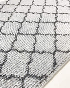 Custom Size Modern Runner Rug Carpet for Hallway Entryway Foyer Kitchen, Slip Resistant Latex Rubber Backed 31 inch Wide X Customized Length, Trellis Grey, 31 inch X 29 feet