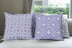 Ambesonne Vintage Throw Pillow Cushion Case Pack of 4, Monochrome Design Grid Trellis Quatrefoil Mesh and Dahlia Flowers Modern Print, Modern Accent Double-Sided Digital Printing, 20", Lavender White