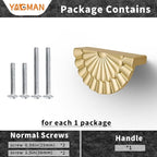 Brushed Gold Cabinet Pulls 10 Pack 3 Inch Modern Drawer Handles Kitchen Cupboard Half Moon Bathroom Dresser Sunflower Cup Flat Pull SH-BG76-10
