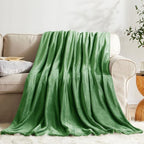 KMUSET Fleece Blanket Throw Size Emerald Lightweight Super Soft Cozy Luxury Bed Blanket Microfiber