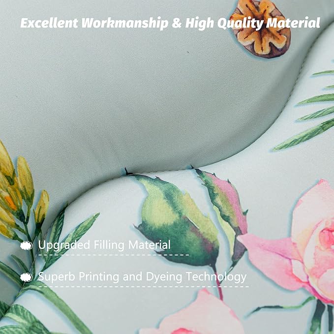MAXYOYO Japanese Futon Mattress Floor Mattress Sleeping Pad Foldable Bed Roll Up Camping Cushion Floor Lounger Bed Couches and Sofas Couch Topper, Green Floral, Queen Size