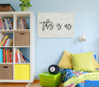 This Is Us Rectangular Canvas Banner-Flag Wall Sign Decor for Teen Friends Husband,Farmhouse Home Living Room Bedroom Reading Room Office Wall Decor-Baby Shower Birthday Christmas Gift