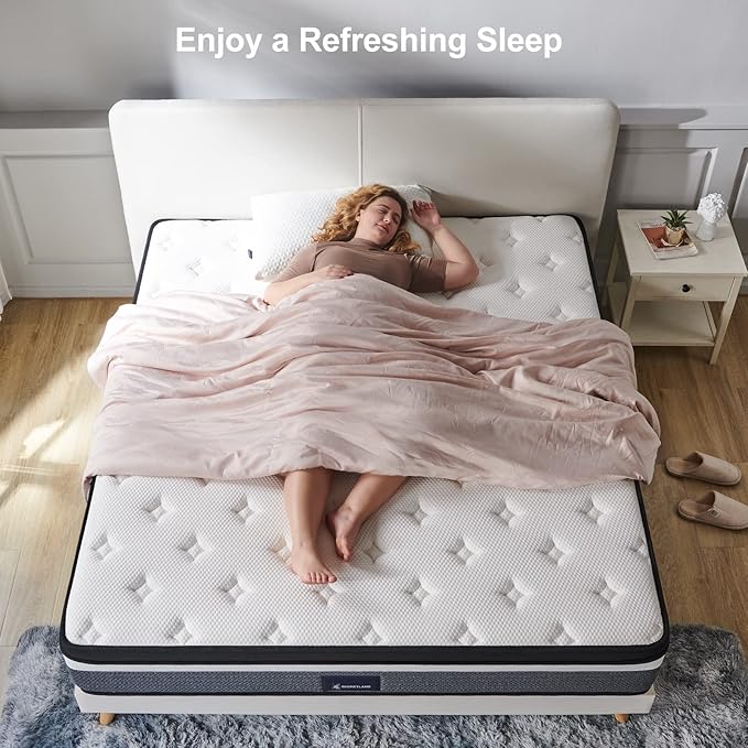 S SECRETLAND Queen Mattress, 12 Inch Cooling-Gel Memory Foam and Individually Pocket Innerspring Hybrid Mattress, Queen Bed Mattress in a Box, CertiPUR-US Certified,60”*80”, Medium Feel
