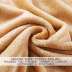 Soft Queen Size Blanket All Season Warm Fuzzy Microplush Lightweight Thermal Fleece Blankets for Couch Bed Sofa,90x90 Inches,Camel