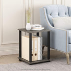Furinno SIMPLISTIC Side Table Set of 2, 2-Tier End Table, Nightstand, Night Stand, Bedside Table, Easy Assembly, for Living Room, Bedroom, French Oak