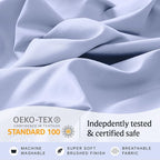 LuxClub 3 PC Sheet Set Bed Sheets Deep Pockets 16" Eco Friendly Wrinkle Free Cooling Machine Washable Hotel Bedding Silky Soft - Sky Blue Twin XL