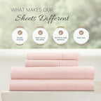 Linen Market Patterned Microfiber Full Sheet Set 4 Piece – Oeko-TEX Certified Ultra Soft & Wrinkle-Free - 16" Deep Pocket Sheets - Easy Care Full Size - My Heart Pink