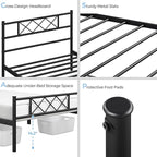 Yaheetech Twin Size Metal Platform Bed Frame with Simple Headboard and Footboard, Mattress Foundation for Under Bed Storage, Steel Slat Support, No Box Spring Needed, Easy Assembly, Black