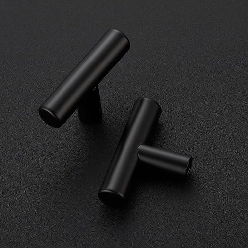 25 Pack Matte Black Cabinet Knobs - Kitchen Cabinet Knobs Black Cabinet Pulls for Kitchen Cabinet Drawer Stainless Steel Dresser Knobs for Cabinet Hardware 2in Length Single Hole T Bar