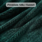 NEWCOSPLAY Super Soft Throw Blanket Forest Green Premium Silky Flannel Fleece Leaves Pattern Lightweight Bed Blanket All Season Use (Forest Green, Throw(50"x60"))