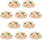NUPTIO Flower Ball Arrangement Bouquet - 10 Pcs 15.7 inch Diameter Champagne Fake Flowers Roses Balls for Centerpieces Tables - Artificial Rose Arrangements for Wedding Centerpiece Table Decorations