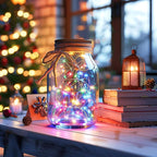 2 Pack Fairy Lights Plug in, 33 Feet 100 LED Waterproof String Lights Plug in on Silver Wire, Starry Firefly Lights for Craft DIY Party Wedding Bedroom Indoor Outdoor Christmas Decorations, Multicolor