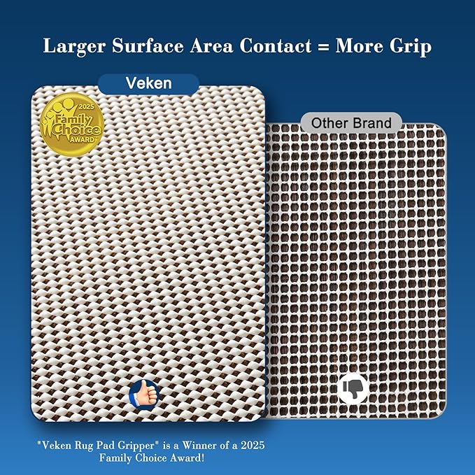 Veken Runner Rug Pad Gripper for Hardwood Floors, Non Slip 2x10 Ft Rug Pads for Area Rugs, Thick Rug Grippers for Tile Floors, Under Carpet Anti Skid Mat, Keep Your Rugs Safe and in Place