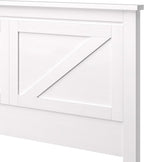 Glenwillow Home Farmhouse Style Wood Panel Headboard in Gloss White - Full Size