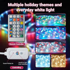 16.4ft Outdoor Smart Rope Lights, Waterproof Color Changing Christmas Lights with Remote, Connectable Design, Music Sync, Timer, Multiple Modes for Halloween, Party, Patio, Garden